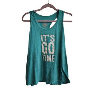 DANSKIN‎ NOW Women's "IT'S GO TIME" Teal Razorback Tank Top Size XL